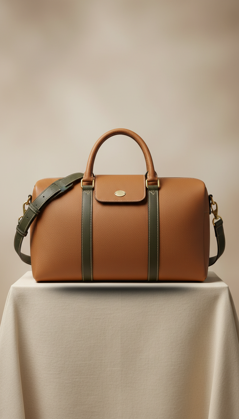Structured Leather Weekend Duffel